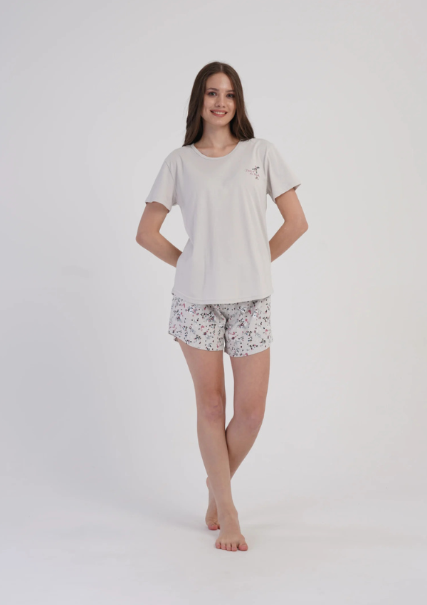 Piżama Damska Vienetta Silver Colorful, Szary, S-XL