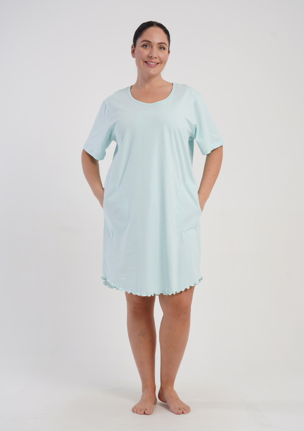 Koszula Nocna Damska Vienetta Mint Ease, Miętowy, r. 1XL - 4XL