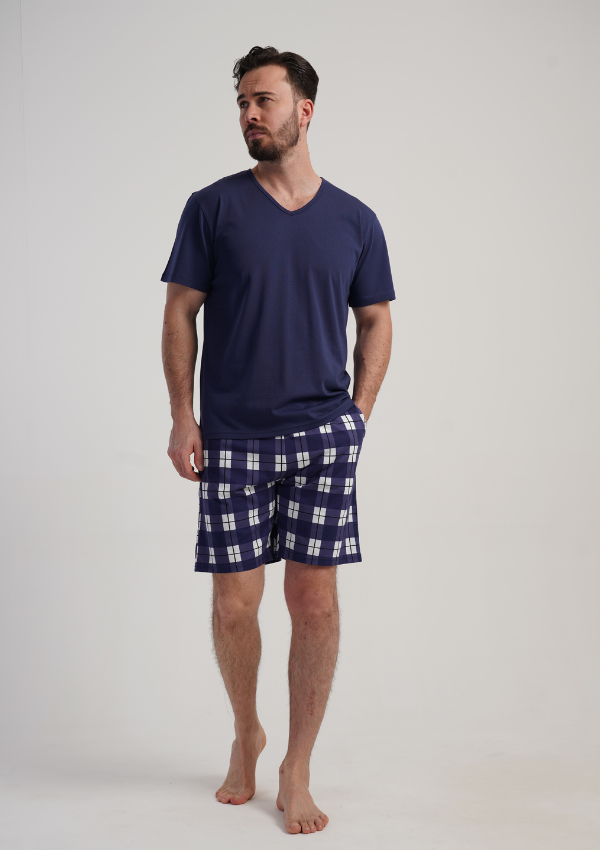 Piżama Męska Vienetta Navy Classic, Granatowy, r. L-XXL