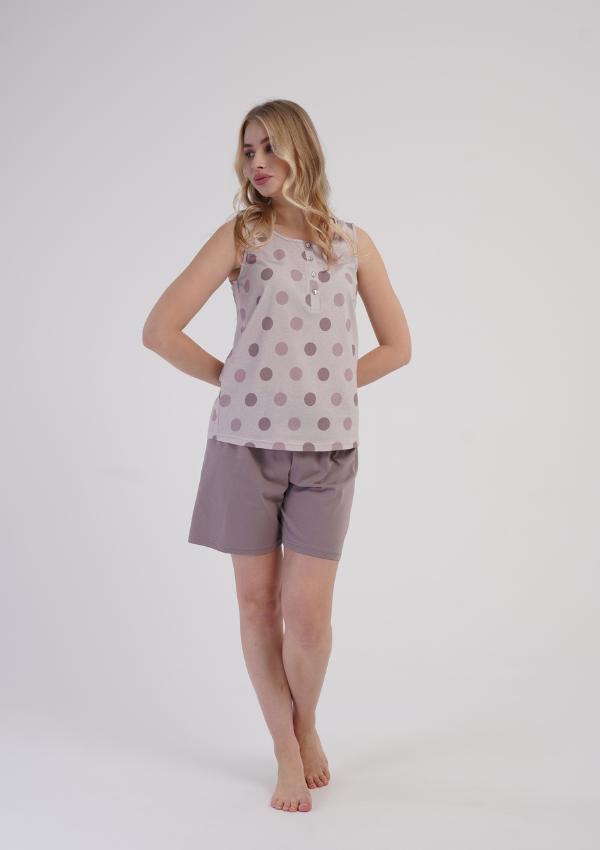 Piżama Damska Rosy Dots, Różowy, M -XXL