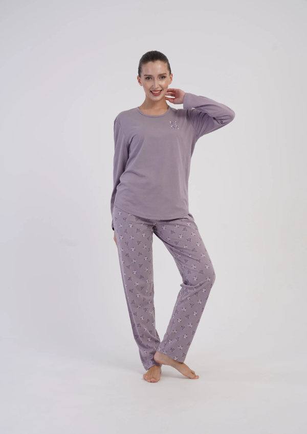 Piżama Damska Vienetta, Lavender Rest, Lawendowy, r. M-XXL