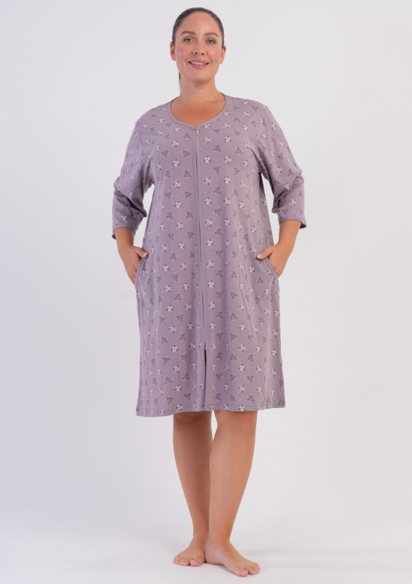 Szlafrok damski Vienetta Bloom Robe, Lawendowy, r. 1XL-4XL