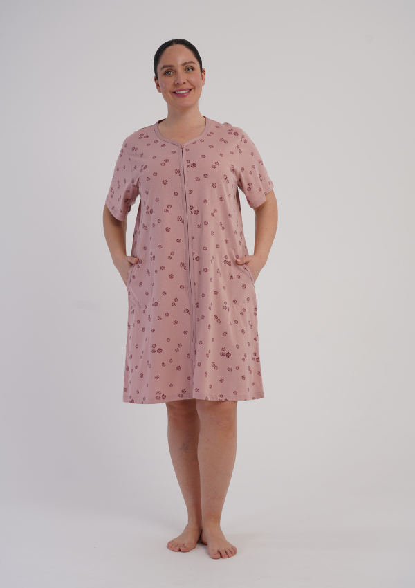 Szlafrok damski Vienetta Floral Pink Comfort, Różowy, r. 1XL-4XL