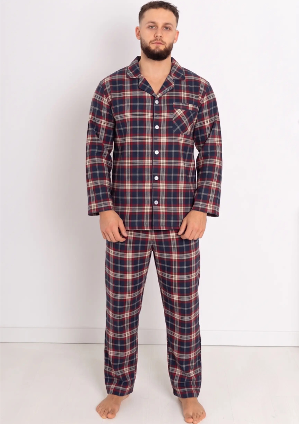 Piżama Męska Classic Flannel, Wielokolorowy, r. M- XXXL