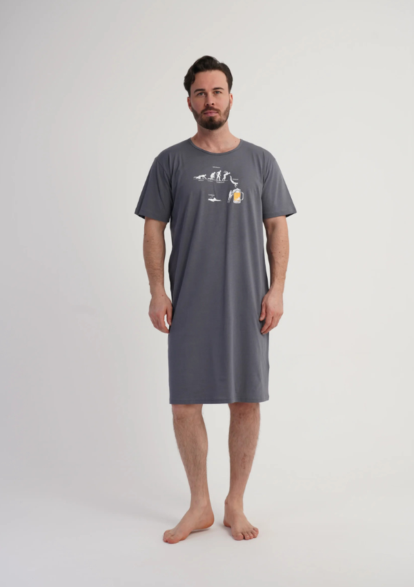 Koszula męska Vienetta Gray Holiday, Szary, r. 4XL - 5XL