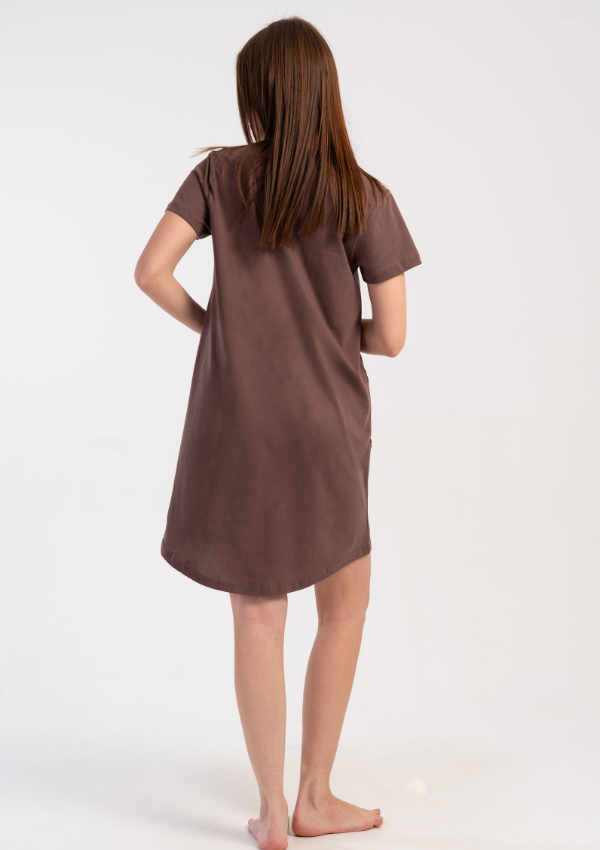 Koszula Nocna Vienetta Simple Calm, Brązowy, r. M-XXL