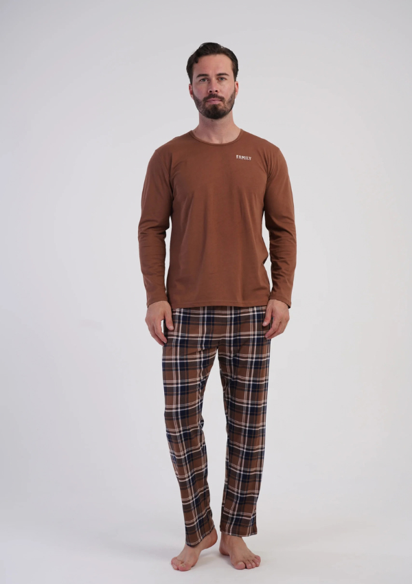 Piżama Męska Vienetta Chestnut Classic, Brązowy, r. M-XXL