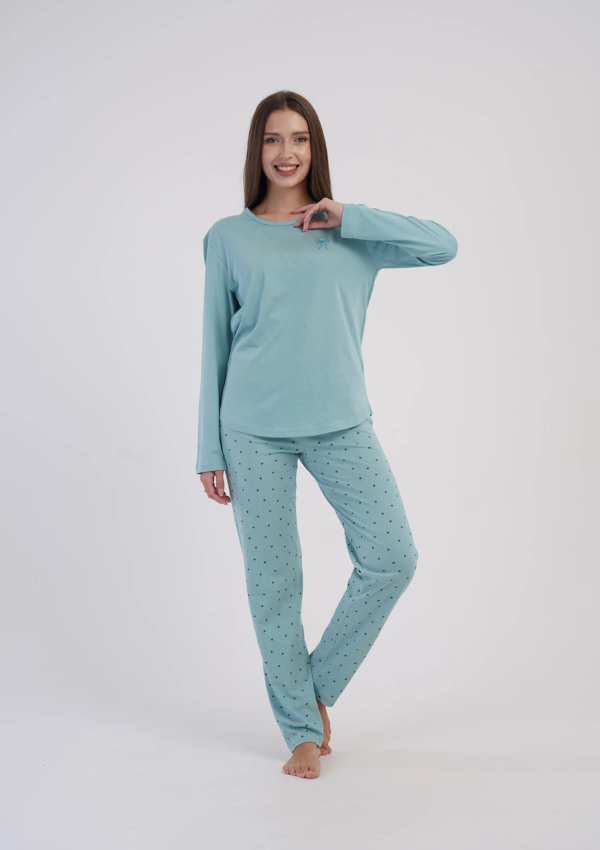 Piżama Damska Vienetta, Teal Aqua, Turkusowy, r. M-XXL