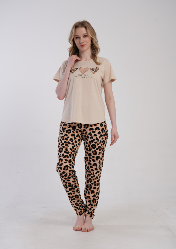 Piżama Damska Vienetta Wild Moment, Beżowy, r. 1XL-4XL