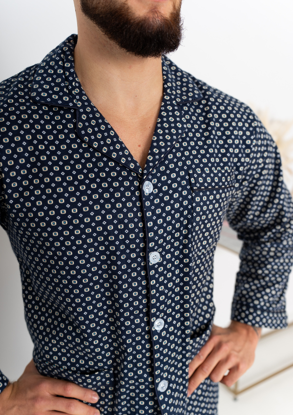 Piżama Męska Rayon Classic, Czarny, r. M- 3XL