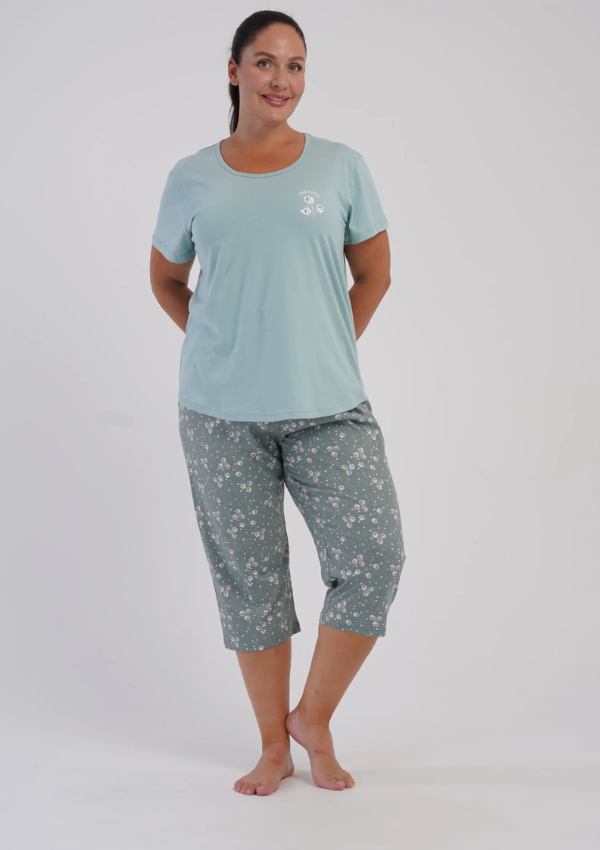 Piżama Damska Vienetta Floral Breeze, Zielony, r. 1XL-4XL