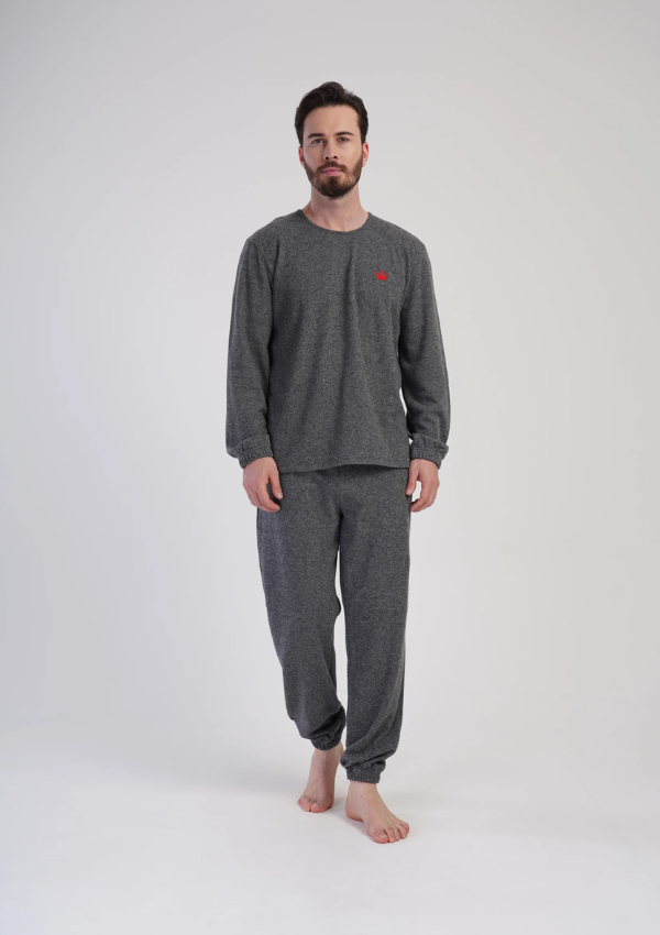 Piżama Męska Interlock Vienetta Grey Interlock, Szary, r. M-XXL