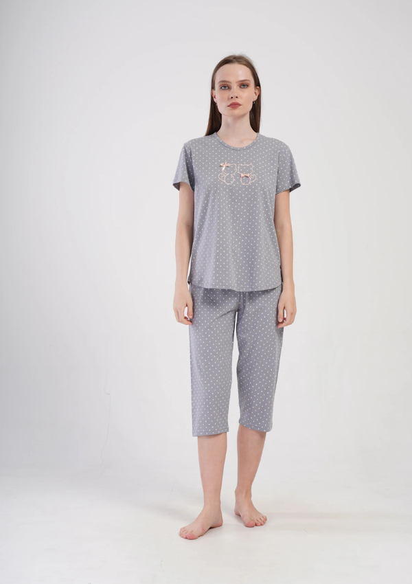 Piżama Damska Vienetta Soft Balance, Szary, r. M-XXL