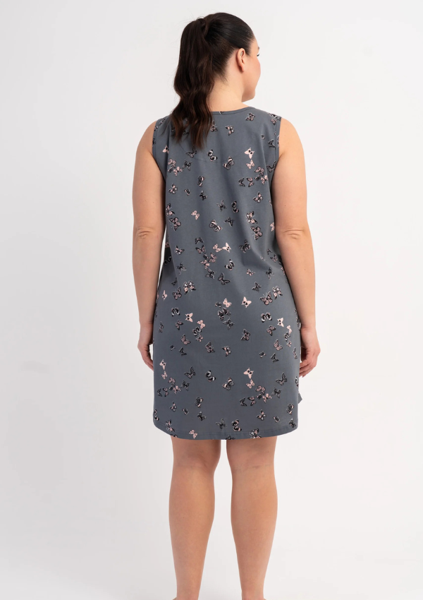 Koszula Nocna Damska Butterfly Dream, Szary, r. 5XL - 7XL