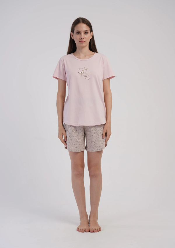 Piżama Damska Vienetta Sand Butterfly, Różowy, S-XL