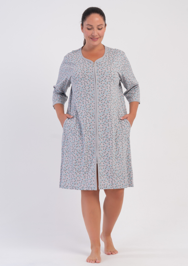 Szlafrok damski Vienetta Grey Mist, Szary, r. 1XL-4XL