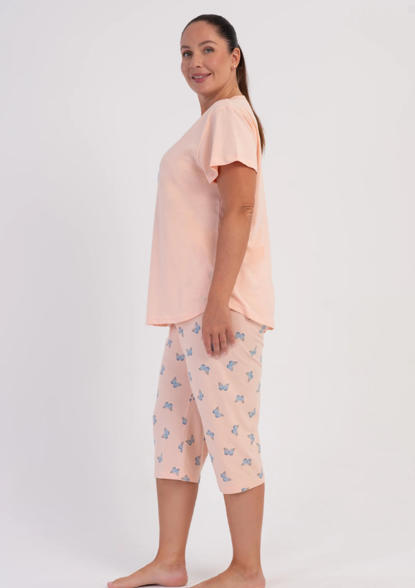 Piżama Damska Vienetta Butterfly Blush, Różowy,, r. 1XL-4XL