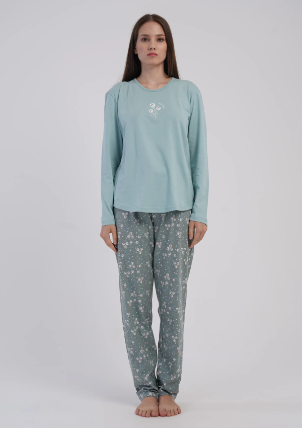 Piżama Damska Vienetta Green Meadow, Zielony, r. M-XXL