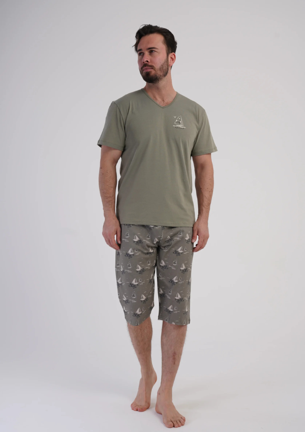 Piżama Męska Vienetta Sail Comfort, Zielony, r. 5XL-7XL