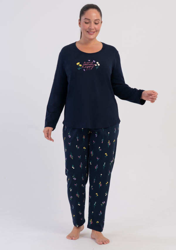 Piżama Damska Vienetta Navy Midnight, Granatowy, r. 1XL-4XL