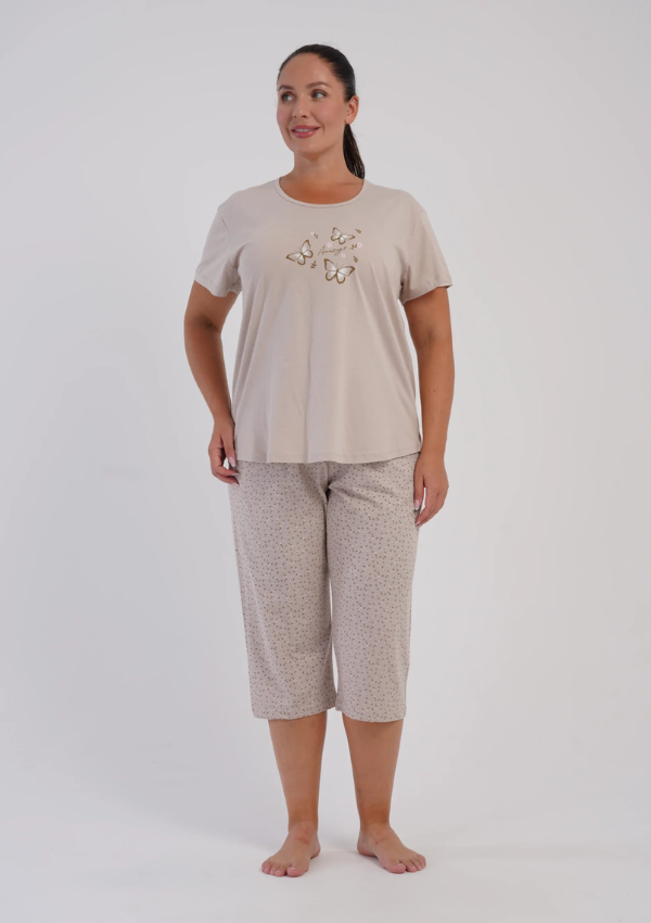 Piżama Damska Vienetta Blush Comfort, Beżowy, r. 1XL-4XL
