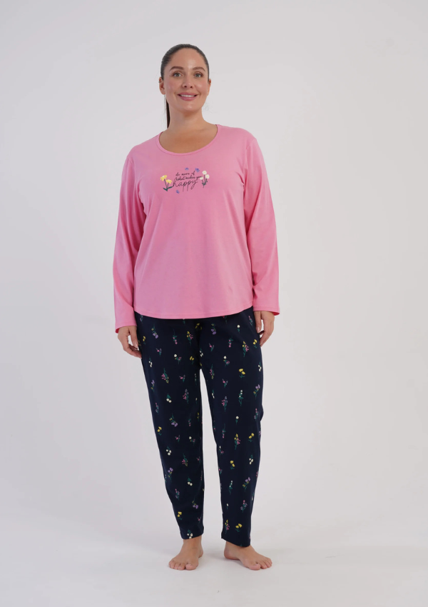 Piżama Damska Vienetta Rose Midnight, Różowy, r. 1XL-4XL