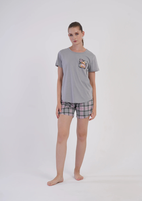 Piżama Damska Vienetta Blush Teddy, Szary, S-XL