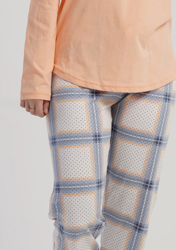 Piżama Damska Vienetta Sweet Dreams, Brzoskwiniowy r. S-XL