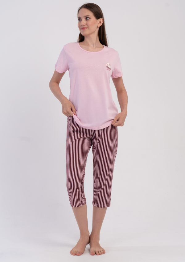 Piżama Damska Vienetta Blush Wine, Różowy, r. M-XXL