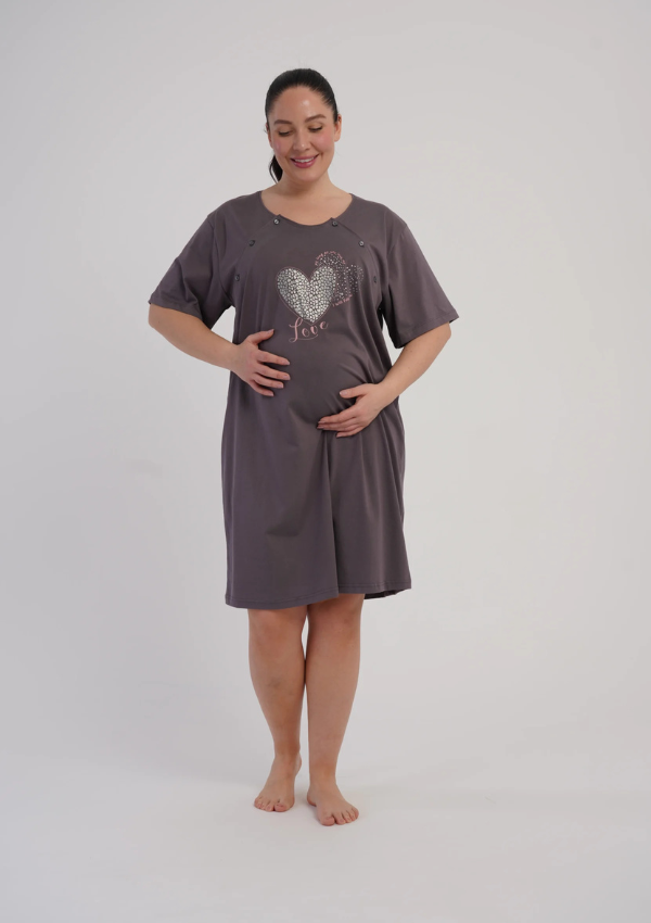 Koszula do Karmienia Vienetta Gray Love, Szary, r. 1XL-4XL