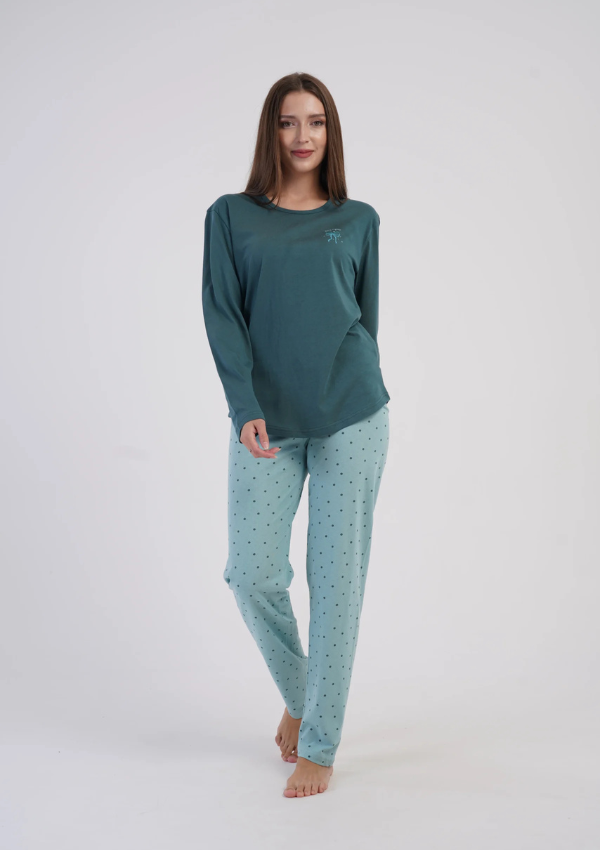 Piżama Damska Vienetta, Teal Aqua, Turkusowy, r. M-XXL