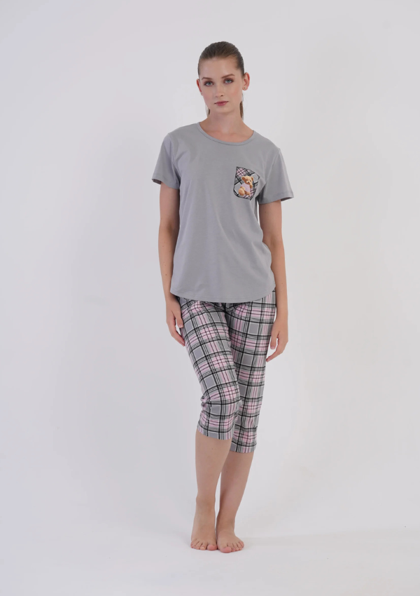 Piżama Damska Vienetta Grey Teddy, Szara, r. M-XXL
