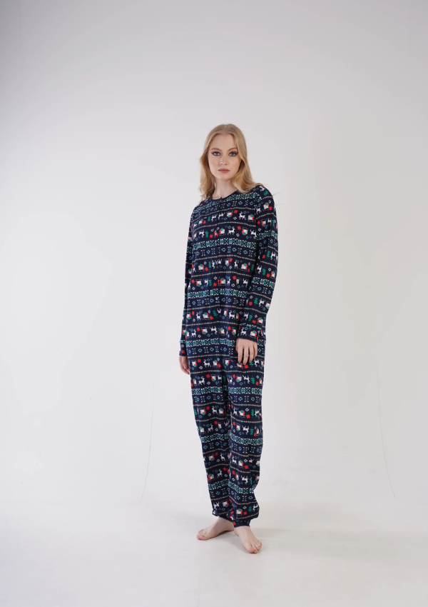 Kombinezon damski Vienetta Nordic Charm, Granatowy, r. S-XL