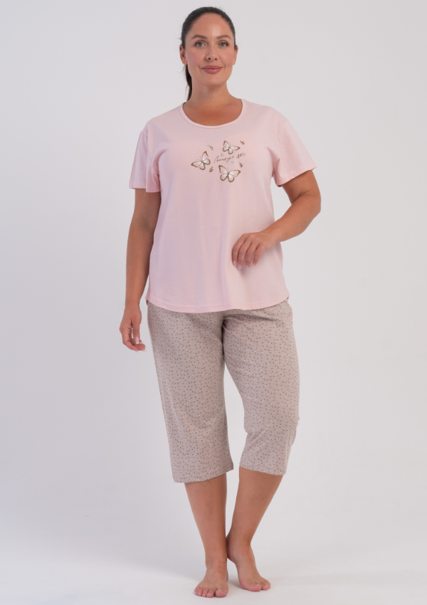 Piżama Damska Vienetta Blush Comfort, Różowy, r. 1XL-4XL