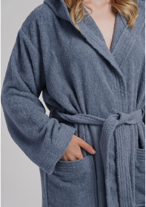 Szlafrok damski Vienetta Cozy Frotte, Niebieski, r. M-XXL