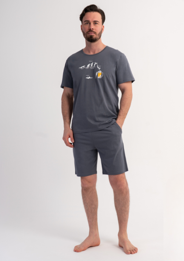 Piżama Męska Vienetta Graphite Chill, Szary, r. 1XL-4XL