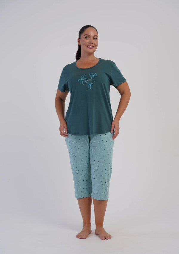 Piżama Damska Vienetta Aqua Sweet, CiemnoTurkusowy, r. 1XL-4XL