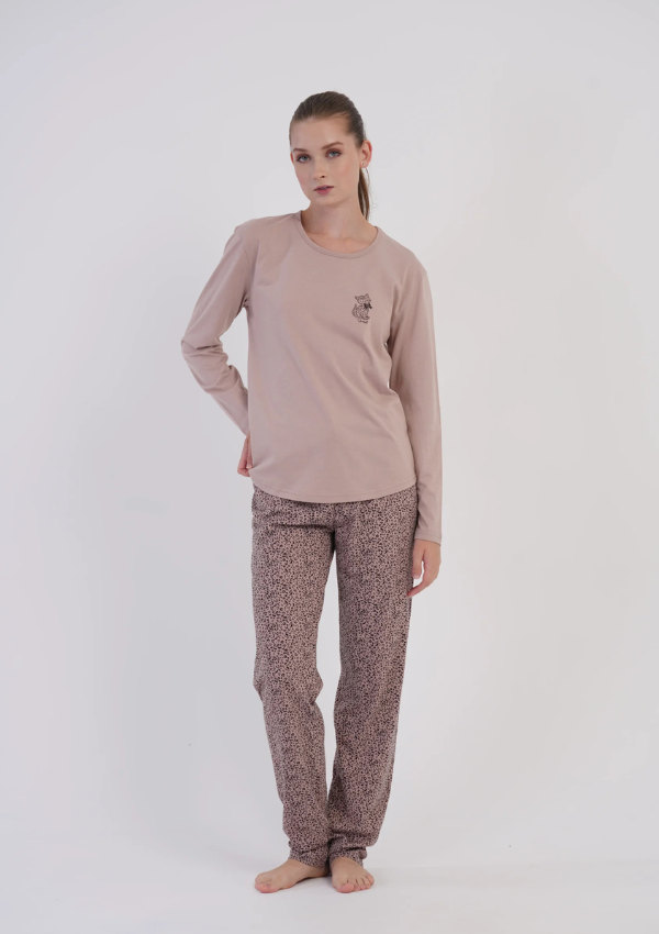 Piżama Damska Vienetta, Sand Cocoa, Beżowy, r. M-XXL