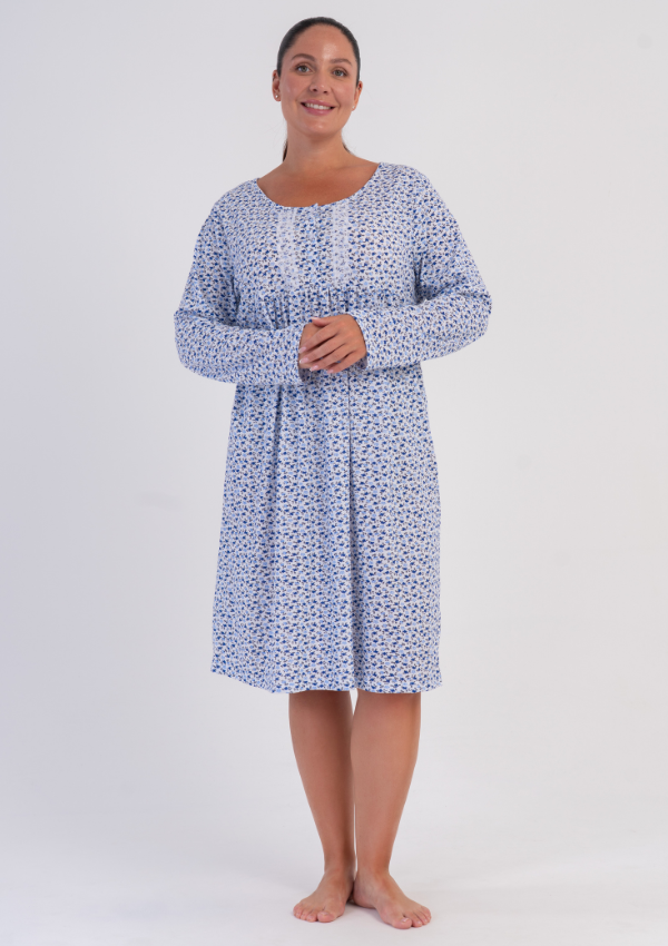 Koszula Nocna Vienetta Blossom Nightdress, Niebieski, r. 1XL - 4XL