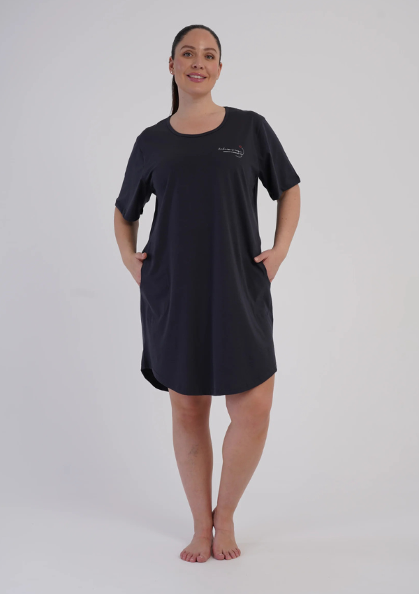 Koszula Nocna Damska Midnight Ease, Grafitowy, r. 1XL - 4XL