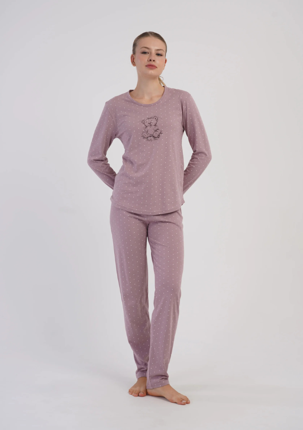 Piżama Damska Vienetta, Dusty Rose, Różowy, r. M-XXL