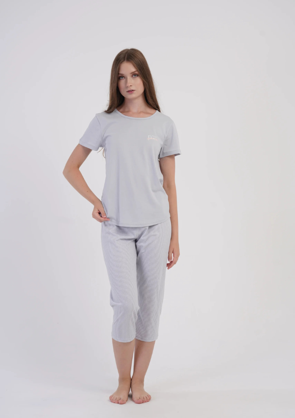 Piżama Damska Vienetta Peach Silver, Szary, r. M-XXL