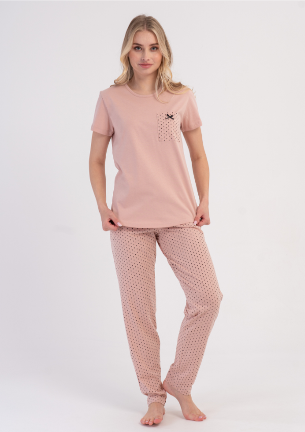 Piżama Damska Vienetta Pink Delight, Różowy, r. S-XL