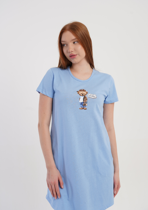 Koszula Nocna Vienetta Blue Cuddle, Niebieski, r. M-XXL