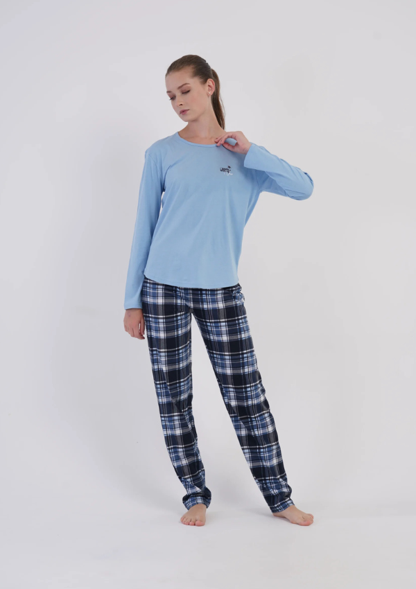 Piżama Damska Vienetta, Sky Blue, Niebieski, r. M-XXL