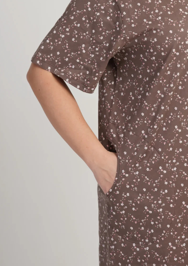 Koszula Nocna Damska Vienetta Taupe Garden, Brązowy, r. 1XL - 4XL