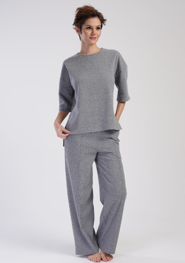 Piżama Damska Vienetta Warm Night, Szary, r. S-XL