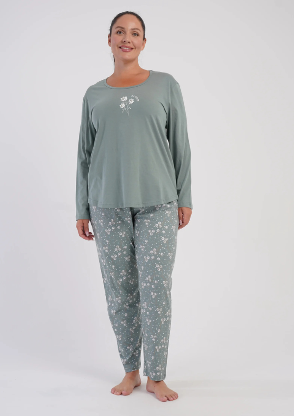 Piżama Damska Vienetta Sage Meadow, Zielony, r. 1XL-4XL