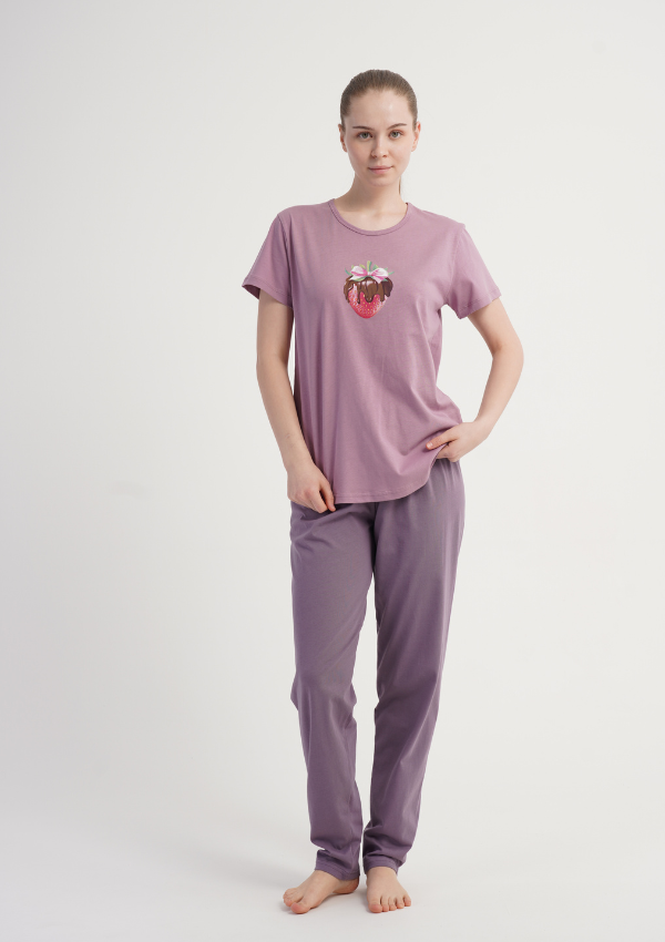 Piżama Damska Vienetta Berry Mood, Różowy r. S-XL