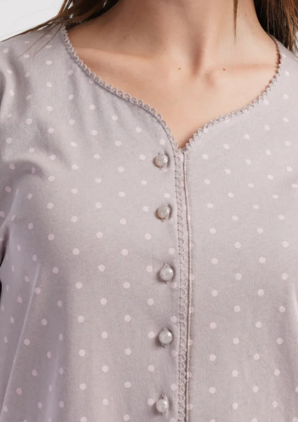 Koszula Nocna Vienetta Dot Comfort, Beżowy, r. M-XXL